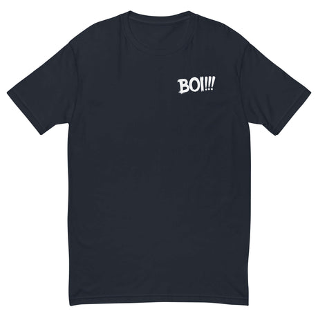 Black Guided Protégé 'BOI!!!' T-Shirt featuring bold white text on front for growth and discovery theme.