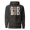 Olympian Strength 'GOD BOD' Hoodie with Greek font and athlete silhouettes, inspired by ancient gods and Chris Judge's iconic roles.