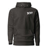 Legendary 'BOI!!!' Hoodie in dark gray, inspired by growth and mentorship, with bold white lettering on the chest.